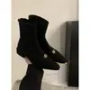 Botas de Mujer Otoño e Invierno 2023 Nuevas Botas Delgadas de Tacón Grueso y Punta Fina Estilo Coreano Botines Pequeños Botas Cortas de Azafata Súper Populares