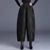 Garantía de Calidad Antienvejecimiento Mamá Pantalones de Pierna Ancha de Nueve Puntos Mujer Otoño Nuevo Estilo Pantalones Casuales Pantalones de Mujer Sueltos Caída Pantalones Harem