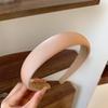 Diadema de satén crema estilo coreano para la parte superior de la cabeza, accesorios para el cabello, látex, ala ancha, combinable con todo, color sólido, diadema básica, sello para el cabello para mujer