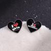 Comercio Exterior Creativo Geométrico Serie Inglesa Broche Corazón Letras Negro Texto Inspirador Accesorios Insignia Metálica Accesorios