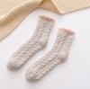 Calcetines de Piso para el Hogar de Otoño e Invierno, Calcetines de Coral Fleece hasta la Mitad de la Pantorrilla para Mujer, Lindos, Forrados de Polar, Calcetines Gruesos para Dormir, Calcetines Cálidos de Pata de Gato para Dormir