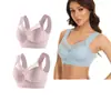 Chaleco de encaje sin aros de acero de talla grande, ropa interior con cierre lateral fino, sujetador ajustable fruncido con leche, venta directa de fábrica transfronteriza