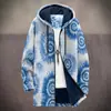 2025 Cardigan Casual Masculino com Capuz e Zíper Padrão Tie-Dye Cross-Border Temu Jaqueta de Algodão Forro Cinza DIY