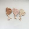 Sombrero de Paja Pastoral para Niños Sombrilla de Verano Sombrero con Lazo de Encaje Bebé Princesa Coreana Plegable Arena