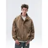 2025 Chaqueta de Vuelo de Trabajo con Cuello Alto Americano para Hombre Otoño Marca de Moda Tops Sueltos para Chicos