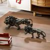Pequenos enfeites de leão em cobre, chaveiro de leão de latão maciço, arte em cobre micro-entalhada, artesanato em cobre.