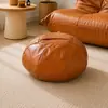 Puf de Almacenamiento de Cuero, Funda de Sofá Rellena de Ropa Vieja, Cojín Futón de Piso para Sala de Estar y Dormitorio, Banco Taburete Bajo de Almacenamiento