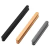 Manija moderna minimalista extendida de aleación de aluminio negro para puertas de gabinetes y armarios, herraje para puerta de cajón de gabinete con forma de letra hecho a mano
