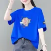 Comercio Electrónico Transfronterizo Comercio Exterior Ropa de Maternidad Liquidación Camiseta de Manga Corta Mujer Holgada Tallas Grandes MM Gordita Cubre Barriga Oculta Grasa Top Adelgazante