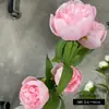 Ramo Popular Transfronterizo de Flores Artificiales de Peonía de Cuatro Cabezas para Decoración del Hogar, Ramo de Flores Artificiales de Alta Gama para Decoración de Espacios de Hotel