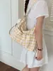 Bolso de Hombro Femenino Fresco y Sencillo 2026 Nueva Moda Versátil Bolso Cruzado de Cuadros Gran Capacidad Bolso de Mano para Viajes