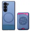 Adequado para Capa de Celular Samsung Zfold8 Ultra, Cor Pura, Design Simples, Porta-Cartão Magnético Zfold6, Capa Protetora Zfold7