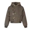 Jaqueta matelassê de inverno Magic Bear com gola de pelo sintético, com capuz e em um estilo retro americano de "velha guarda", conferindo-lhe um visual cool e estiloso para homens.