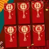 2027 Año del Cordero Sobre Rojo Hojuelas Doradas Escarchado Creativo Dibujos Animados 3D Zodiaco Cien Yuan Mil Yuanes Sobre de Dinero de la Suerte Bolsa de Sobre Rojo de Año Nuevo