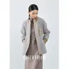 Novo Estilo Outono e Inverno 2026 Casaco Curto Casual de Lã de Cordeiro para Mulheres, High-End, Corte Amplo, Emagrecedor, Estiloso, Quente, Top Color-Blocked