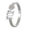 Anillo de doce constelaciones simple de hoja perenne transfronteriza, anillo de cola de amor tridimensional, anillo de apertura ajustable, fábrica de cabello liso