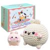 Paquete Doble DIY Crochet Muñeco Conejito Tímido Paquete de Materiales Manual Completo en Inglés Tutorial para Principiantes
