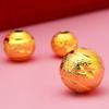 Vietnam flor de arroz dorada cuentas de la suerte DIY cuentas sueltas chapadas en oro latón para mujer regalo de joyería cuentas redondas talladas esmeriladas