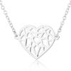 Collar de amor con colgante de corazón de acero inoxidable, colgante de estrella hueca de cinco puntas, cadena de joyería de acero inoxidable al por mayor