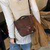 Bolso Cubo Retro de Ante para Mujer 2026 Nuevo de Moda Versátil Estilo Perezoso Bolso Tote Bolso de Mano Cruzado