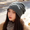 Gorro de tricô feminino com design de borboleta, perfeito para outono e inverno, oferecendo calor e um visual retrô, adequado para cabeças maiores e projetado para fazer o rosto parecer menor