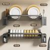 Estante de Cocina sin Taladro Estante Colgante Multifuncional para Platos Estante de Almacenamiento para Platos Palillos Estante Colgante de Pared Multicapa