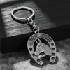 Chaveiro de ferradura e cabeça de cavalo vintage em estoque para atacado, pingente de metal estilo lucky europeu e americano, acessório personalizado para bolsa
