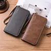Comercio Exterior Nuevo Billetera Larga de Mano para Hombre Monedero de Gran Capacidad Portátil Moda Color Sólido Billetera con Cremallera Venta al por Mayor