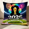 Fundas de Almohada Personalizadas con Temática del Mundial Adecuadas para Decoración de Sala de Estar, Regalos para Fiestas en el Dormitorio y Fundas de Cojín sin Relleno