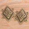2 Cor 31 * 43mm DIY liga de zinco joias vintage famosa família vento acessórios conector de flor de diamante poroso