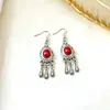 Pendientes Turquesa Bohemios Transfronterizos, Accesorios de Plata Estilo Étnico, Pendientes de Borla de Gota de Agua de Alta Gama, Accesorios Festivos