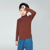 Suéter Base Gola Alta para Meninos Outono e Inverno Pulôver para Meninos Suéter de Tricô Liso para Crianças Médias e Grandes Suéter Estilo Western