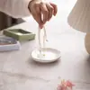 Día de la Madre Bandeja de Cerámica para Guardar Joyería Anillos Redonda Irregular Bandeja para Joyas Collares Pendientes Plato de Porcelana Adorno