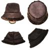 Sombrero de Otoño e Invierno Sombrero de Pescador para Niños Invierno Imitación Ante de Cordero Cálido Lindo Cálido Hermoso Grueso Sombrero de Cubo Cilindro