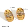 Brincos Clássicos em Aço Inoxidável em Formato de Croissant, Brincos Galvanizados a Vácuo em Ouro 18K, Brincos de Aço Titânio Que Não Desbotam
