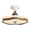 Lámpara de Techo Estilo Mid-Century Sencilla para Dormitorio Cielo Estrellado Espectro Completo Protección Ocular Blanco Leche Redonda Encaje Resaltado Lámpara Principal de Dormitorio