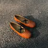 801-6 Zapatos de Mujer Tejidos de Cuero Genuino Estilo Artístico, Mocasines Poco Profundos de Suela Suave, Zapatos Versátiles sin Cordones