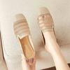 Zapatillas francesas Baotou para mujer 2025 Nuevo estilo Sandalias suaves y fragantes Suela suave y perezosa Tacón medio Zapatos de mujer