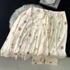 Atacado transfronteiriço pijama feminino primavera e outono estilo coreano fofo desenho animado nuvem algodão manga longa calça longa fino conjunto de roupa de casa