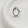 Anel Oval Vazado Exagerado para Mulheres, Fashionable de Luxo Leve, Anel Aberto Elegante e Requintado, Tendência de Anel para Dedo Indicador Estilo Ins Nicho