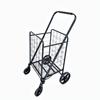 Carrito de Compras Plegable para el Hogar con Pintura en Aerosol Carrito con Cesta de Arrastre Reforzada de Alta Resistencia Carrito de Hierro con Malla Espesa de Gran Capacidad