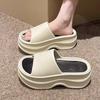 Estilo coreano 2024 verão novo muffin boca de peixe sandálias de sola grossa e chinelos sapatos de praia antiderrapantes de sola macia sapatos femininos