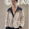 Abrigo de Algodón con Capucha para Mujer Invierno 2025 Nuevo Estilo Caliente Moda Delgado Casual Cálido Corto de Algodón Chaqueta Engrosada