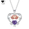 Colar Knn-517 Estilo Europeu e Americano Transfronteiriço Coração de Rosa em Forma de Coração com Pingente de Corrente de Clavícula Cravejada de Diamantes de Alta Qualidade para Mulheres