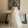 Vestido de Noiva Branco, Vestido Longo Tomara que Caia com Mangas Bufantes, Elegante e Sofisticado, Adequado para Banquetes, Estilo Outono, Tule e Organza