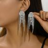 Moda Europeia e Americana Estilo Minimalista Brincos de Argola com Franjas Geométricas Florais Cravejados com Diamantes Personalidade de Celebridade da Internet Brincos de Argola Brincos de Alta Qualidade Incrustados