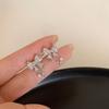S925 prata agulha estrela brilhante arco zircão brincos nicho feminino design sentido alta moda brincos elegantes