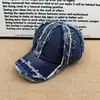 Gorra de Béisbol Retro Americana de Mezclilla para Primavera/Verano con Bordes Deshilachados, Bordado Vintage, Visera Suave, Sombrero de Sol Moderno Unisex