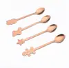 Venta al por mayor de fábrica cuchara de postre de acero inoxidable forma de árbol de Navidad cuchara pequeña cuchara para té de la tarde café suministro directo de fábrica