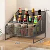 Prateleira de Armazenamento para Condimentos, Prateleira de Armazenamento para Utensílios de Cozinha, Porta-Copos Doméstico, Prateleira de Armazenamento Multifuncional com Compartimentos para Condimentos para Bancada